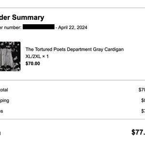 Brand new, never worn TTPD cardigan